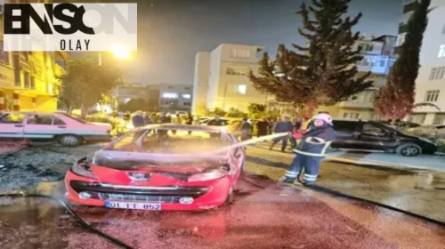 Adana'da aile içi dehşet: Genç adam annesinin aracını ateşe verdi